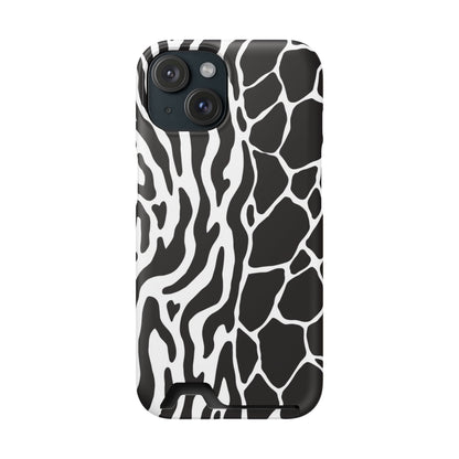Animal Print Phone Case — Zebra & Giraffe Edition with Card Holder — Slim, Stylish, MagSafe