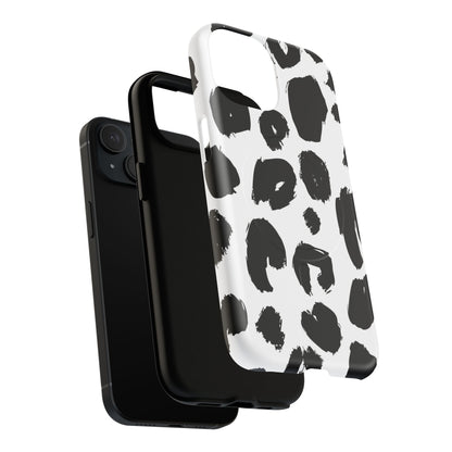 Ink Leopard Magnetic Phone Case — Black & White Animal Print Fashion Protective Cover