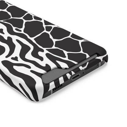 Animal Print Phone Case — Zebra & Giraffe Edition with Card Holder — Slim, Stylish, MagSafe