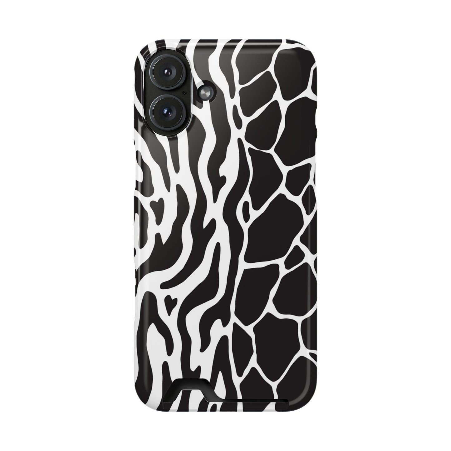Animal Print Phone Case — Zebra & Giraffe Edition with Card Holder — Slim, Stylish, MagSafe