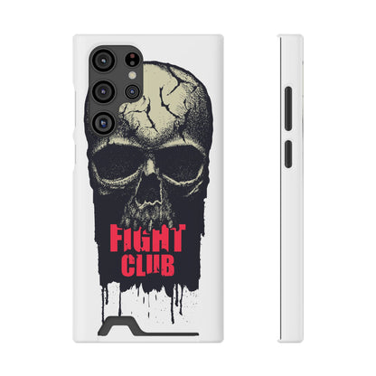 Fight Club Skull Phone Case with Card Holder — Bold Gothic Skull Design