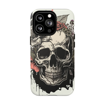 Dark Aura Skull & Roses iPhone Case – Gothic Floral Magnetic Protective Cover