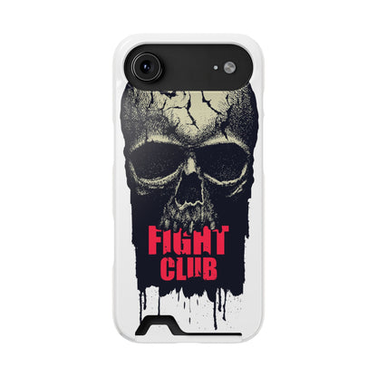 Fight Club Skull Phone Case with Card Holder — Bold Gothic Skull Design