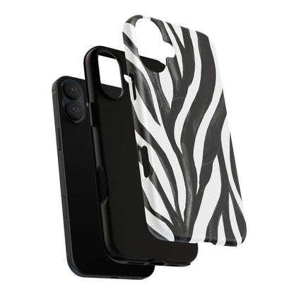 Wild Lines Zebra Stripe Tough Magnetic Phone Case — Black & White Protective Cover