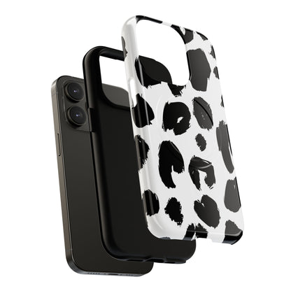 Ink Leopard Magnetic Phone Case — Black & White Animal Print Fashion Protective Cover