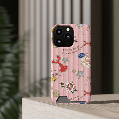 Pink Ocean Print iPhone Case – Cute Aesthetic Protective Phone Cover