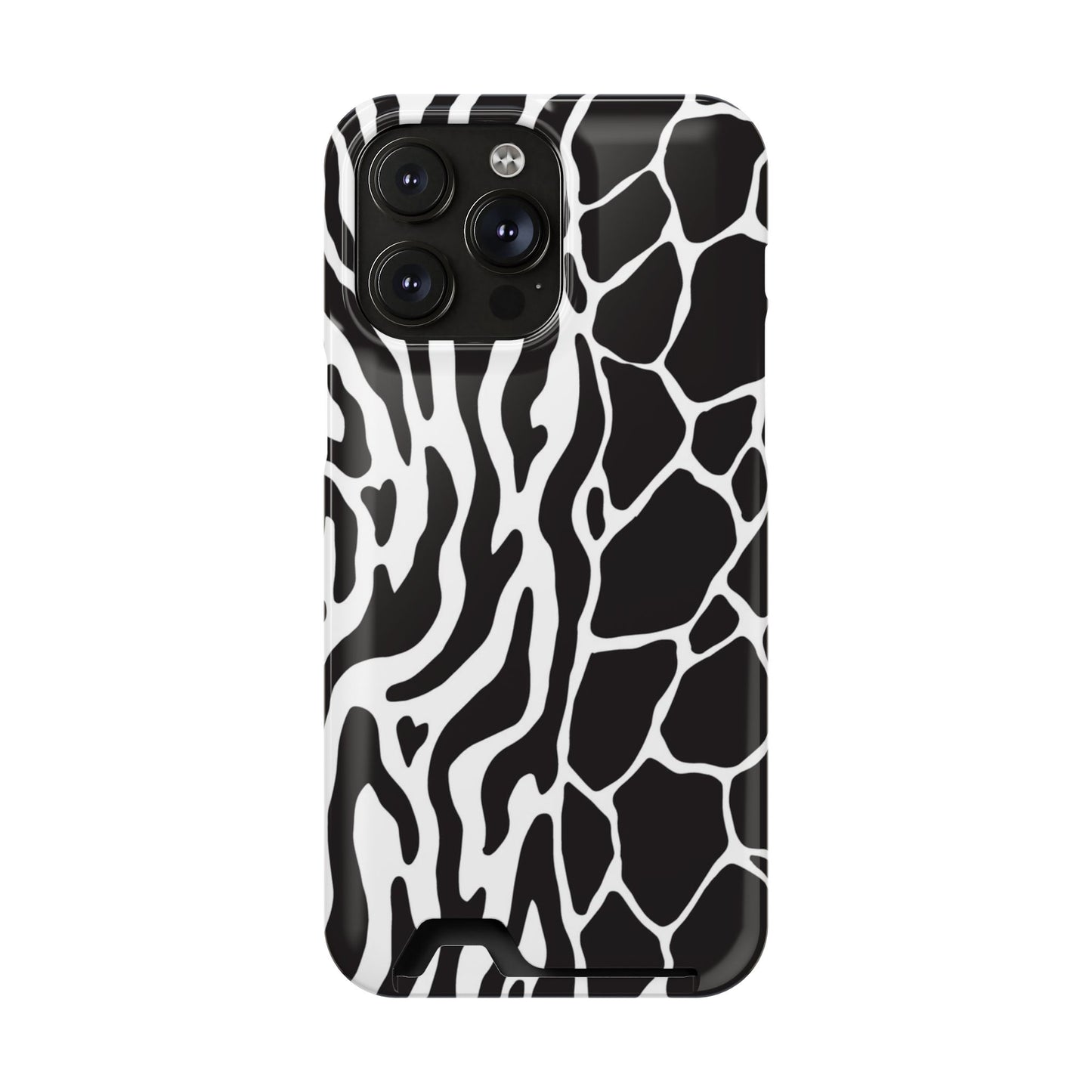 Animal Print Phone Case — Zebra & Giraffe Edition with Card Holder — Slim, Stylish, MagSafe