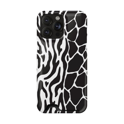 Animal Print Phone Case — Zebra & Giraffe Edition with Card Holder — Slim, Stylish, MagSafe