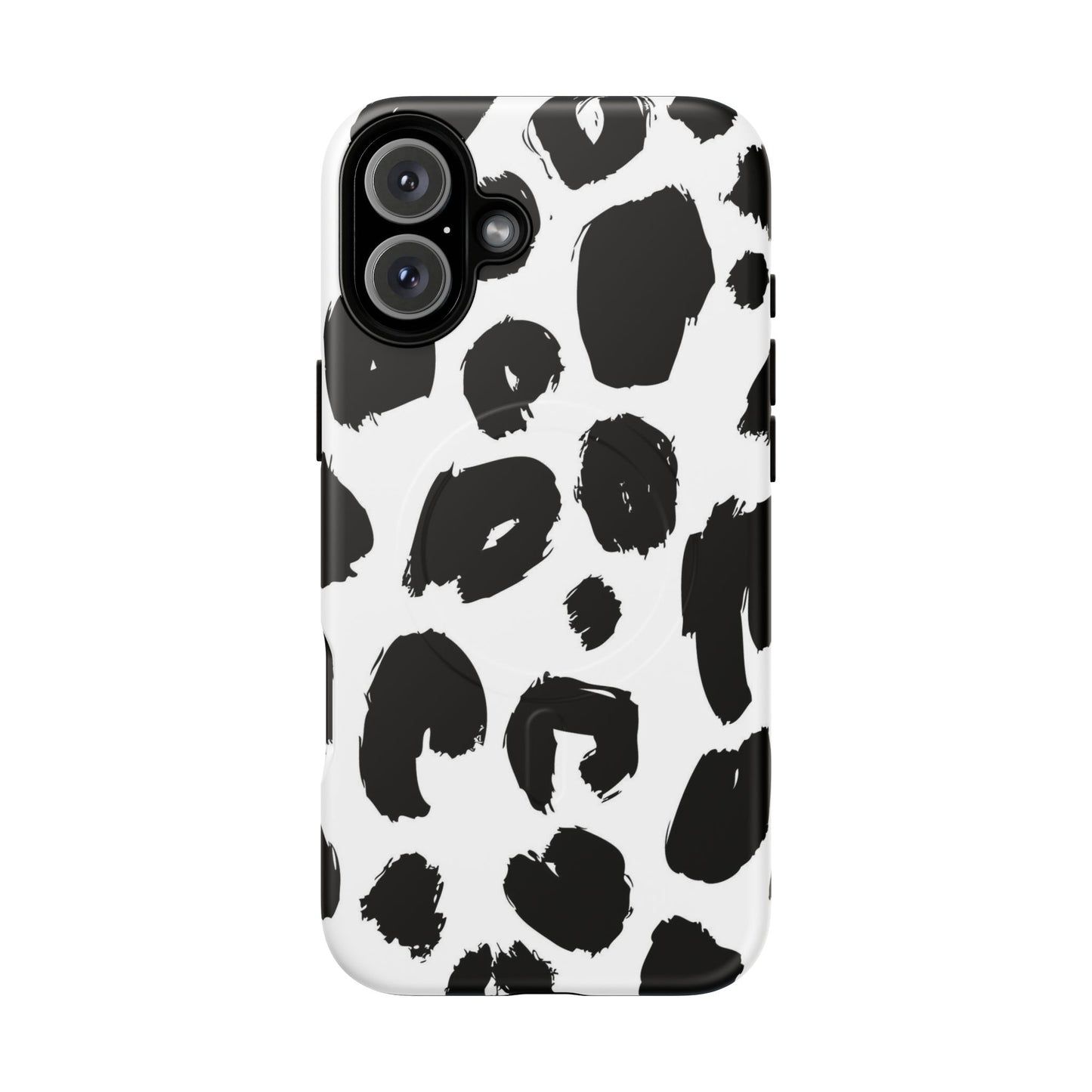 Ink Leopard Magnetic Phone Case — Black & White Animal Print Fashion Protective Cover