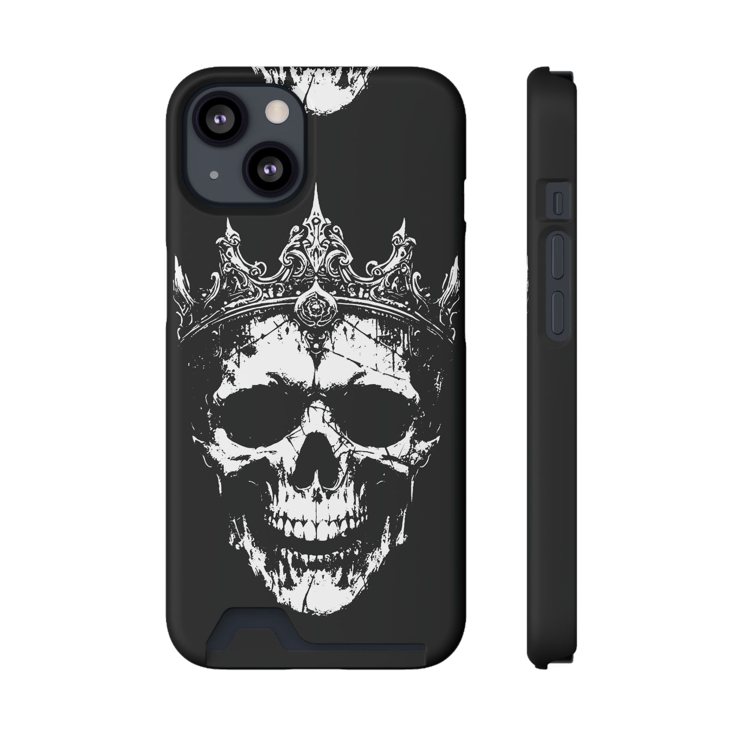 Crowned Chaos - Skull King Card-Holder Phone Case