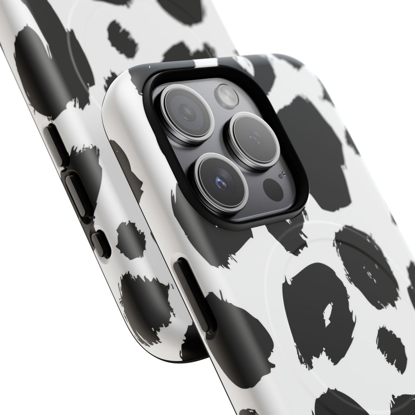 Ink Leopard Magnetic Phone Case — Black & White Animal Print Fashion Protective Cover