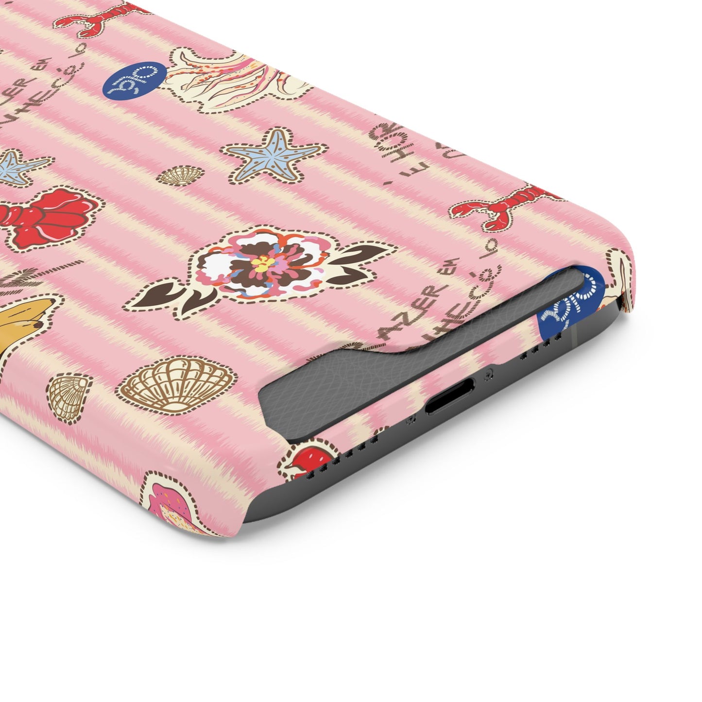 Pink Ocean Print iPhone Case – Cute Aesthetic Protective Phone Cover