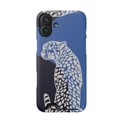 Leopard Bleu Card Phone Case — Blue Animal Print Card holder