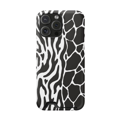 Animal Print Phone Case — Zebra & Giraffe Edition with Card Holder — Slim, Stylish, MagSafe