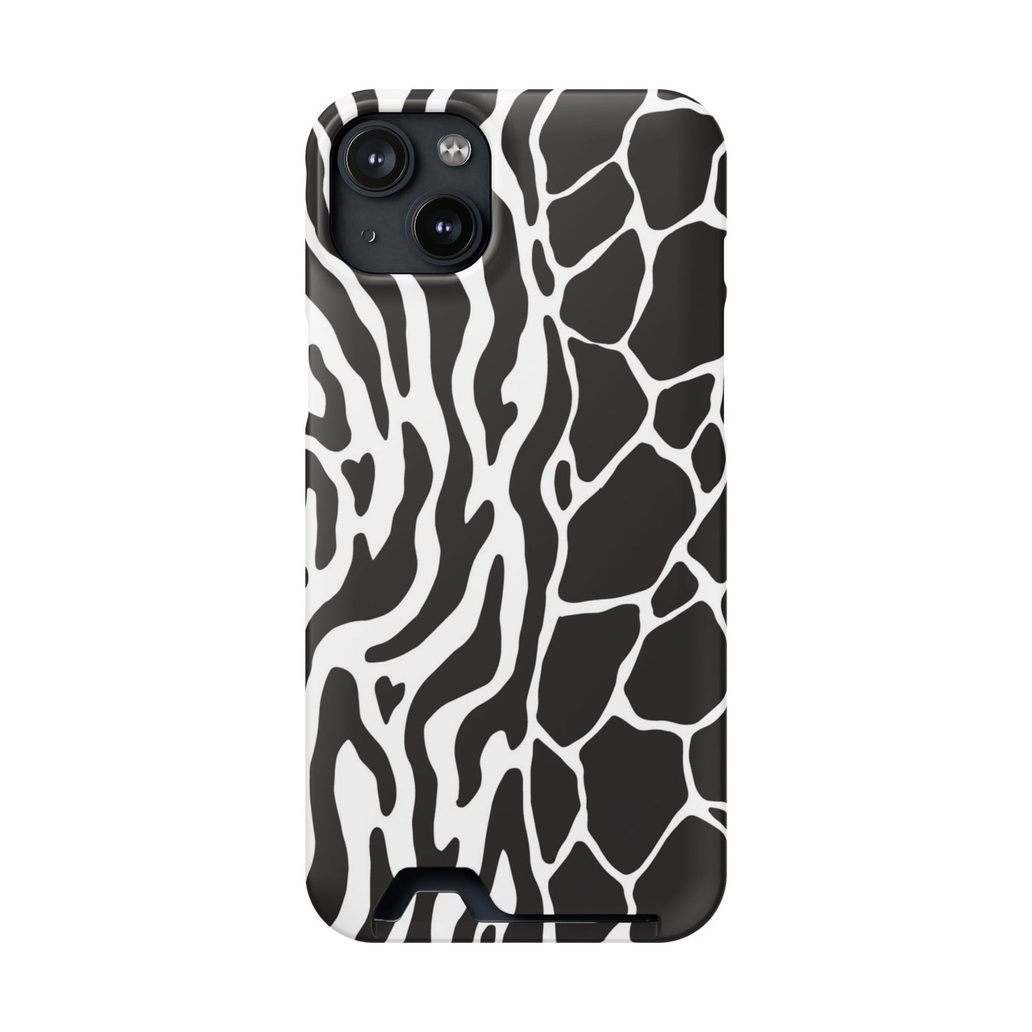Animal Print Phone Case — Zebra & Giraffe Edition with Card Holder — Slim, Stylish, MagSafe