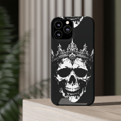Crowned Chaos - Skull King Card-Holder Phone Case