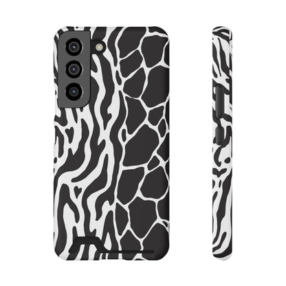 Animal Print Phone Case — Zebra & Giraffe Edition with Card Holder — Slim, Stylish, MagSafe