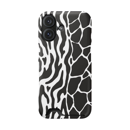 Animal Print Phone Case — Zebra & Giraffe Edition with Card Holder — Slim, Stylish, MagSafe