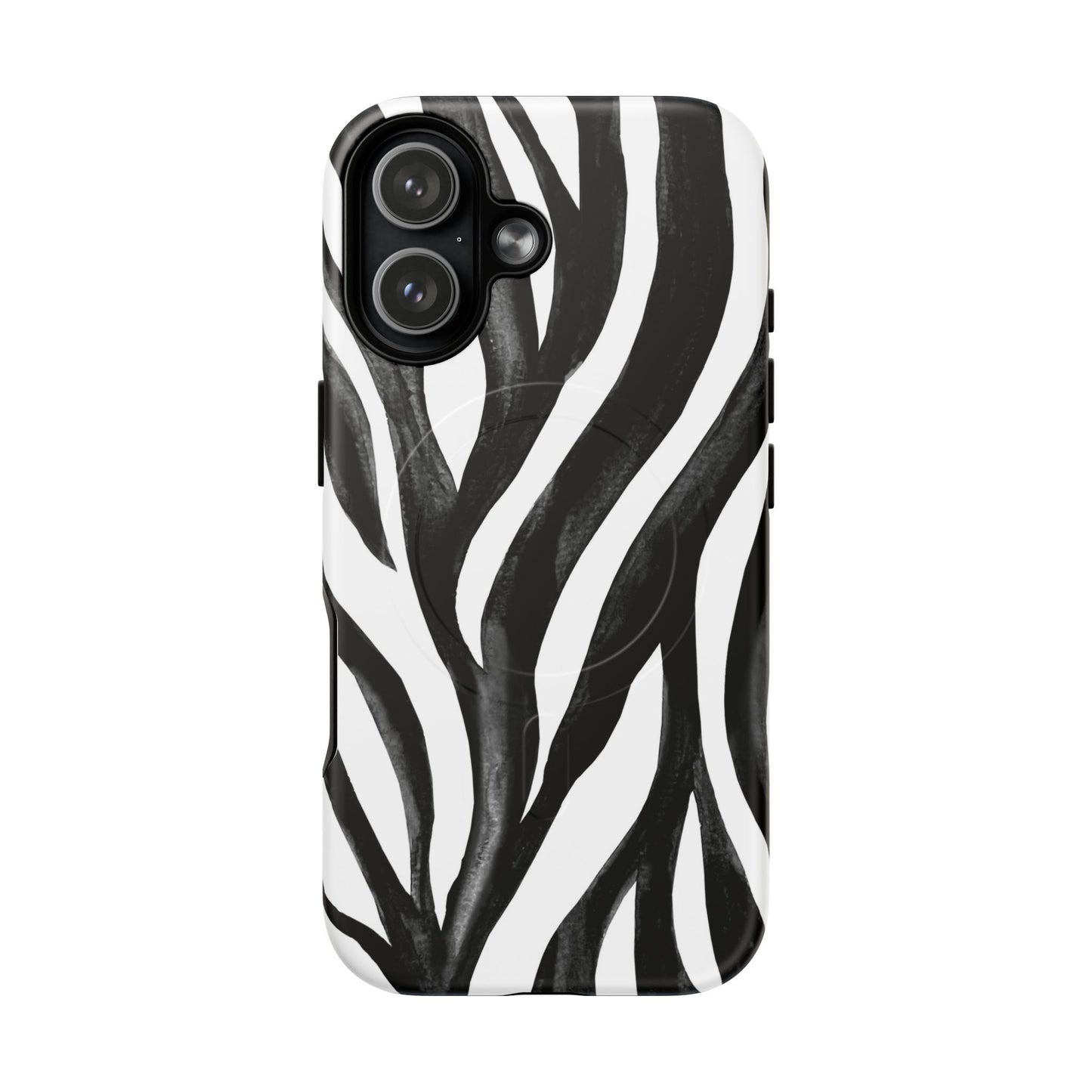Wild Lines Zebra Stripe Tough Magnetic Phone Case — Black & White Protective Cover