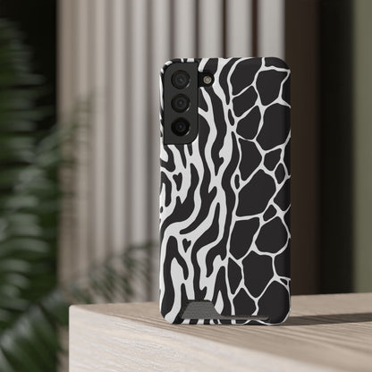 Animal Print Phone Case — Zebra & Giraffe Edition with Card Holder — Slim, Stylish, MagSafe