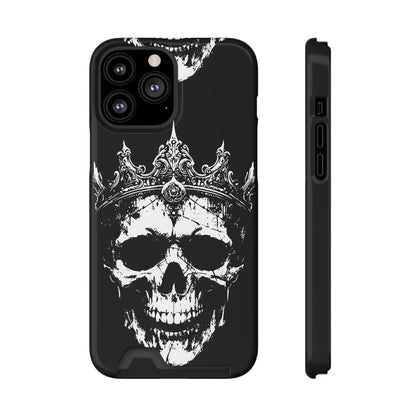 Crowned Chaos - Skull King Card-Holder Phone Case