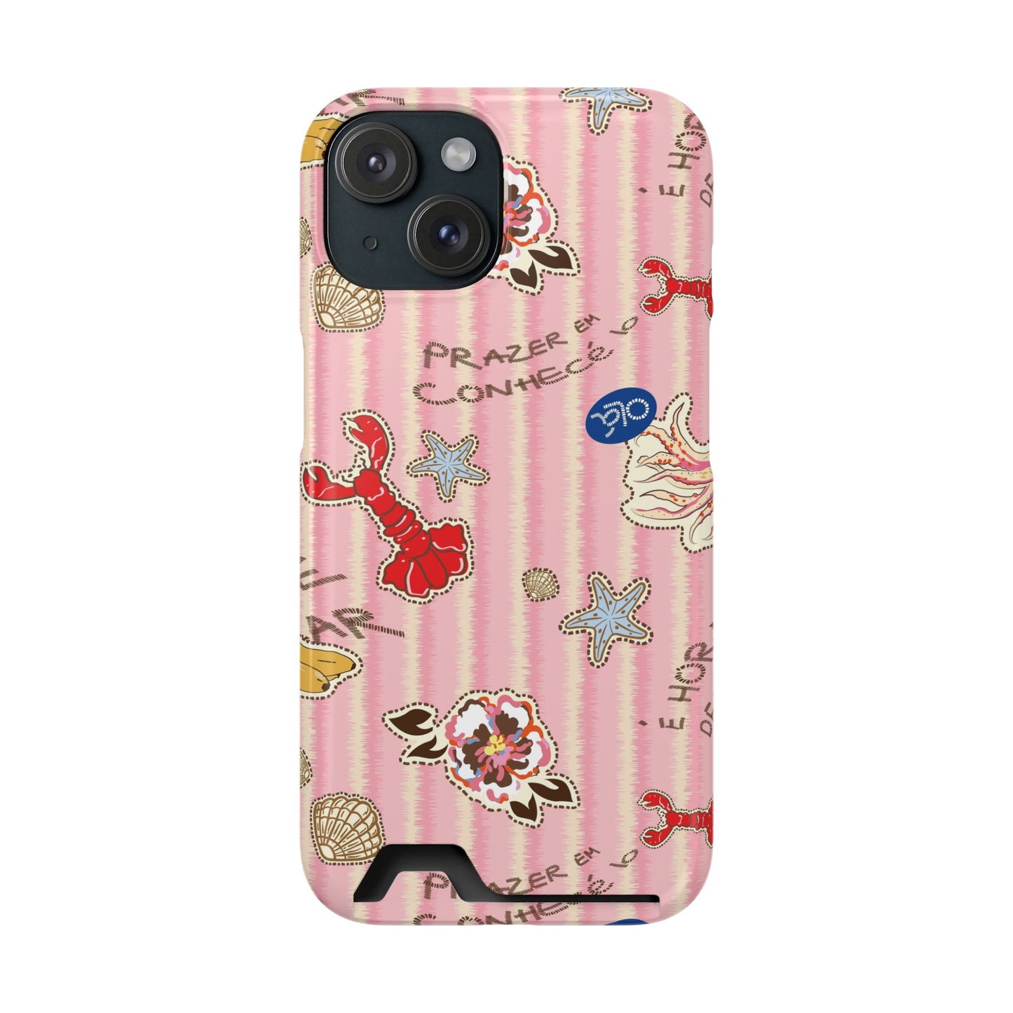 Pink Ocean Print iPhone Case – Cute Aesthetic Protective Phone Cover