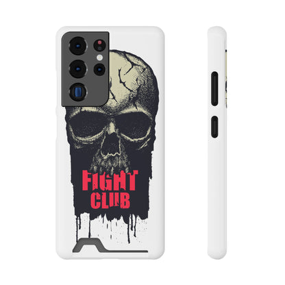 Fight Club Skull Phone Case with Card Holder — Bold Gothic Skull Design