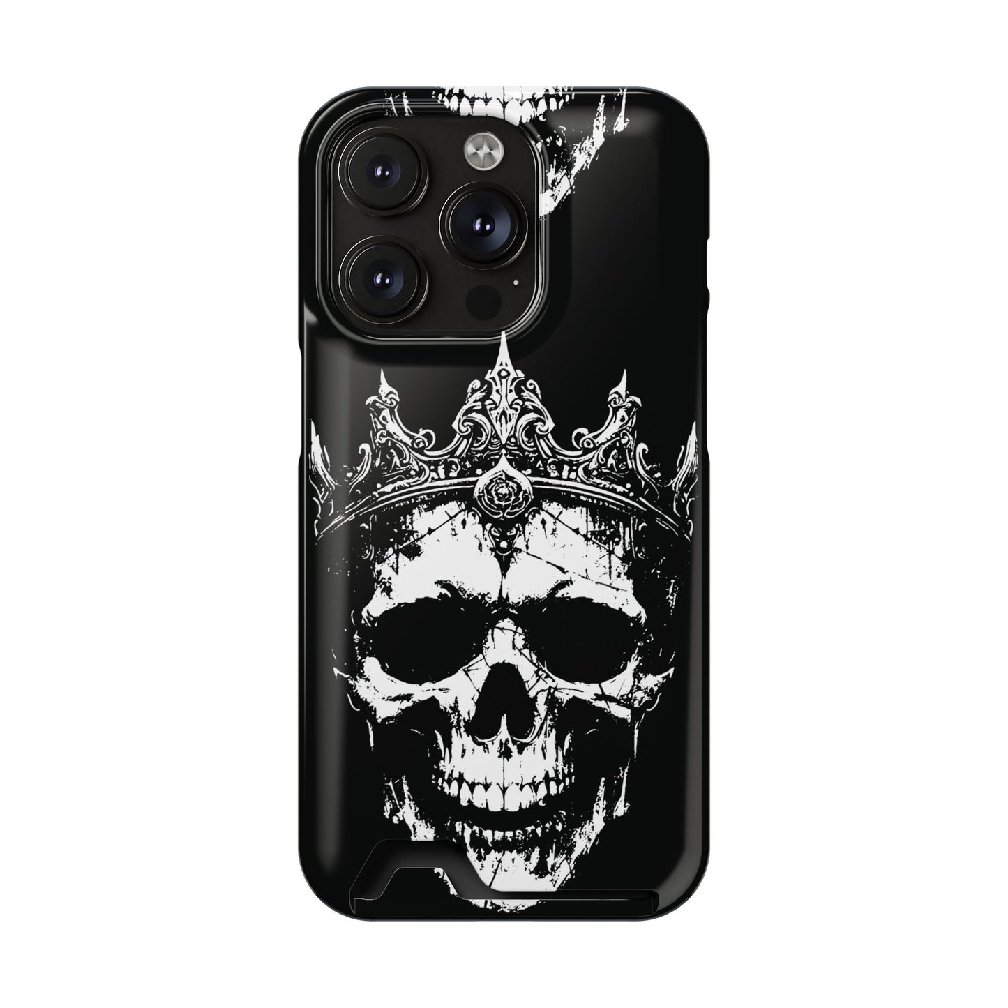 Crowned Chaos - Skull King Card-Holder Phone Case