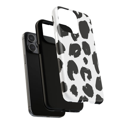 Ink Leopard Magnetic Phone Case — Black & White Animal Print Fashion Protective Cover