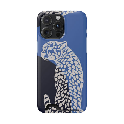 Leopard Bleu Card Phone Case — Blue Animal Print Card holder