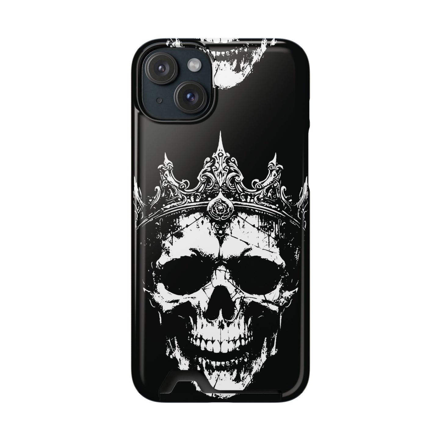 Crowned Chaos - Skull King Card-Holder Phone Case