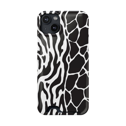 Animal Print Phone Case — Zebra & Giraffe Edition with Card Holder — Slim, Stylish, MagSafe