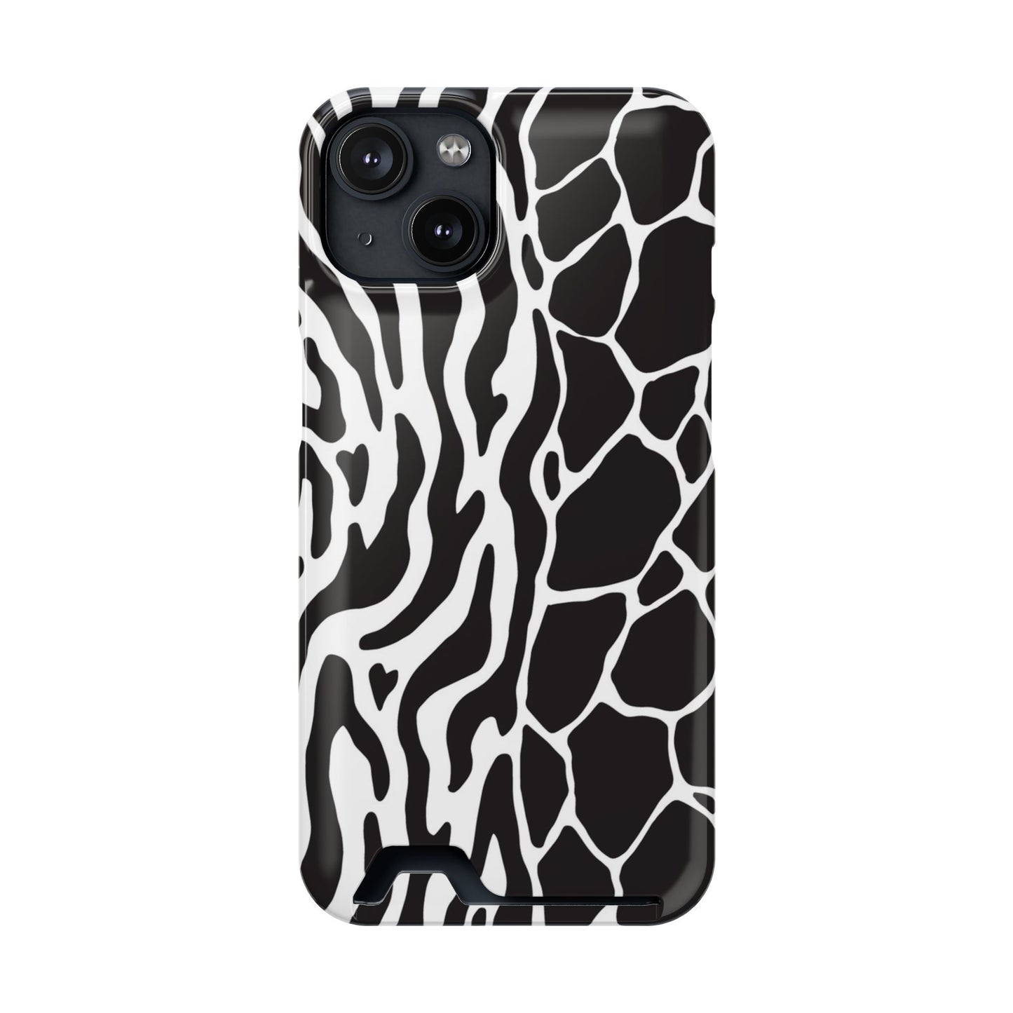 Animal Print Phone Case — Zebra & Giraffe Edition with Card Holder — Slim, Stylish, MagSafe