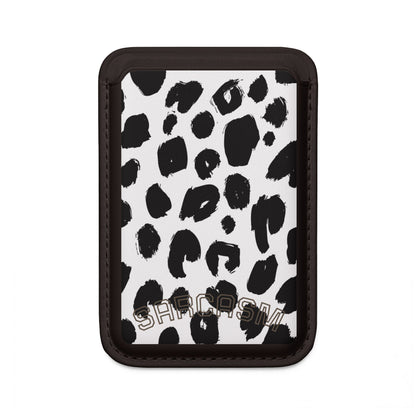 Wild Chic - Leopard Muse - Print Vegan MagSafe Wallet — Slim Card Holder