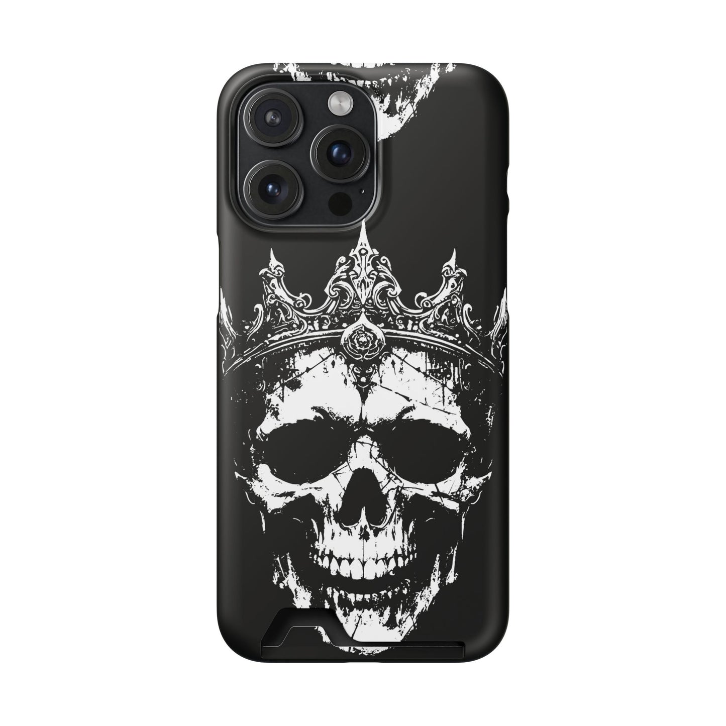 Crowned Chaos - Skull King Card-Holder Phone Case
