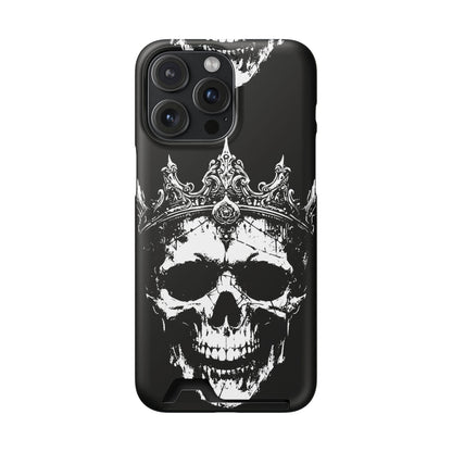 Crowned Chaos - Skull King Card-Holder Phone Case