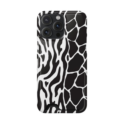 Animal Print Phone Case — Zebra & Giraffe Edition with Card Holder — Slim, Stylish, MagSafe