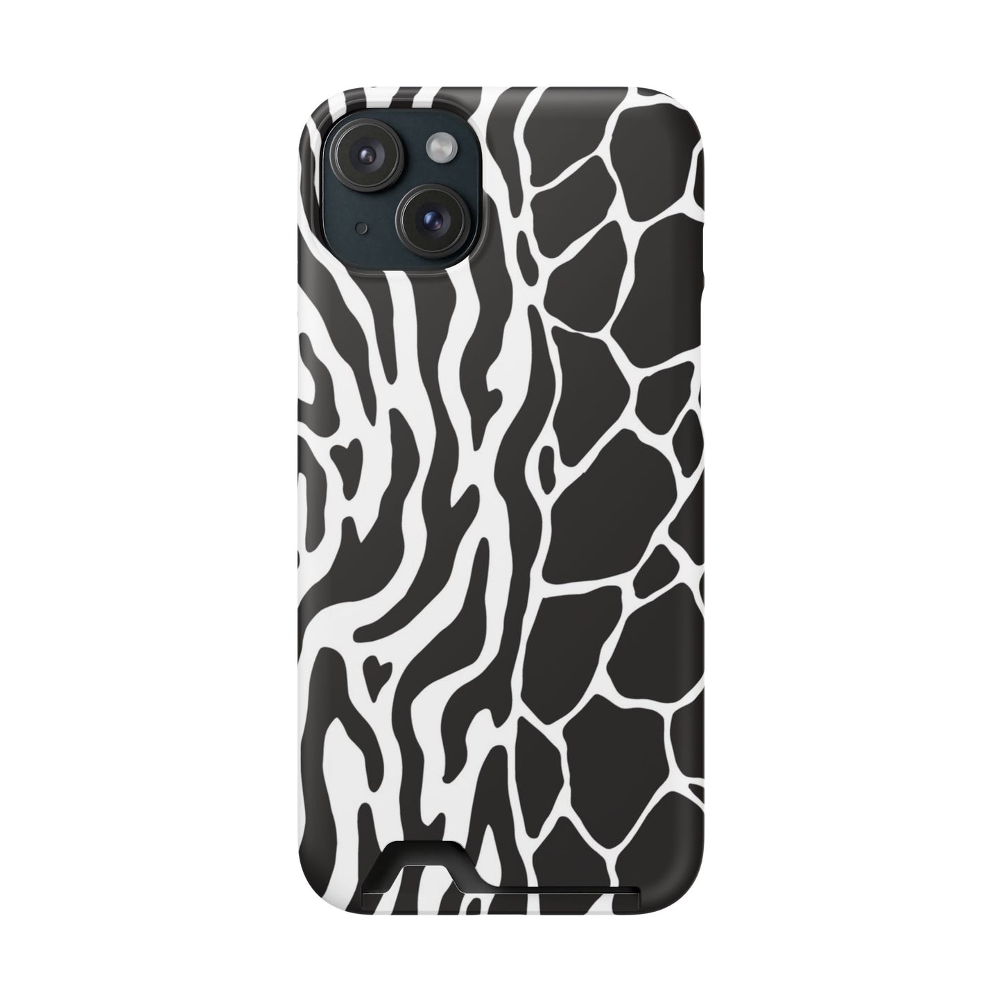 Animal Print Phone Case — Zebra & Giraffe Edition with Card Holder — Slim, Stylish, MagSafe