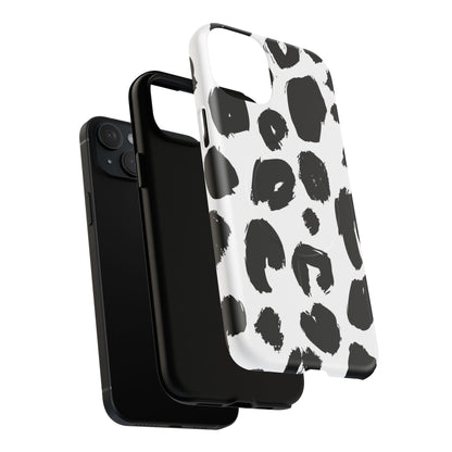 Ink Leopard Magnetic Phone Case — Black & White Animal Print Fashion Protective Cover