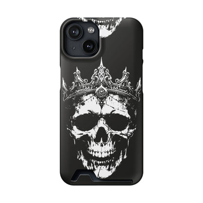 Crowned Chaos - Skull King Card-Holder Phone Case