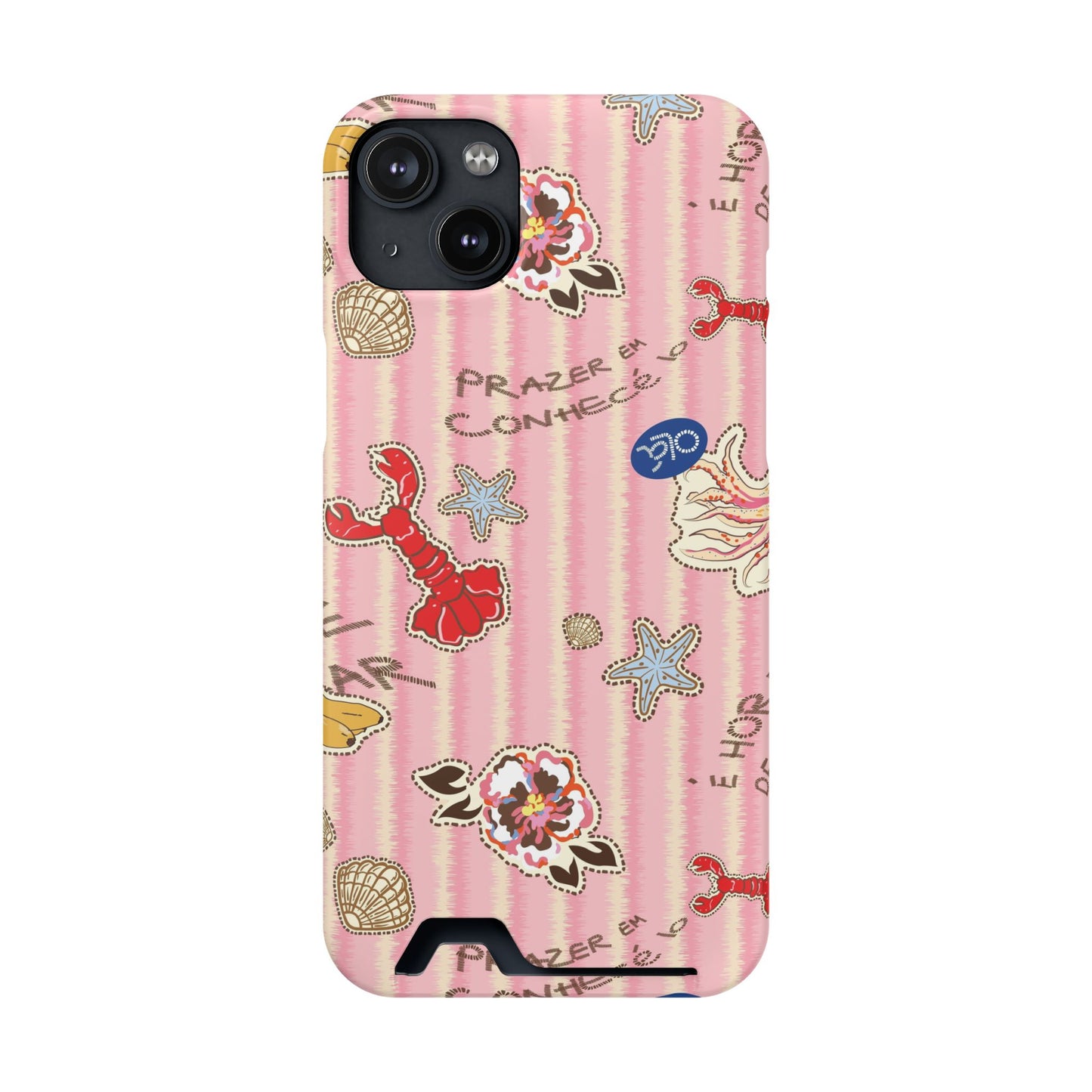 Pink Ocean Print iPhone Case – Cute Aesthetic Protective Phone Cover
