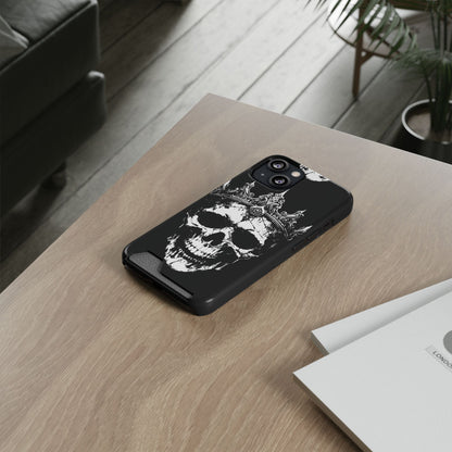 Crowned Chaos - Skull King Card-Holder Phone Case