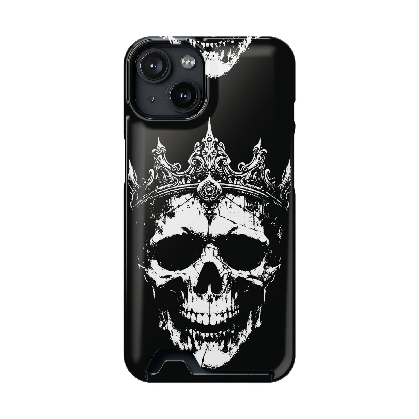 Crowned Chaos - Skull King Card-Holder Phone Case