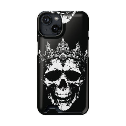 Crowned Chaos - Skull King Card-Holder Phone Case