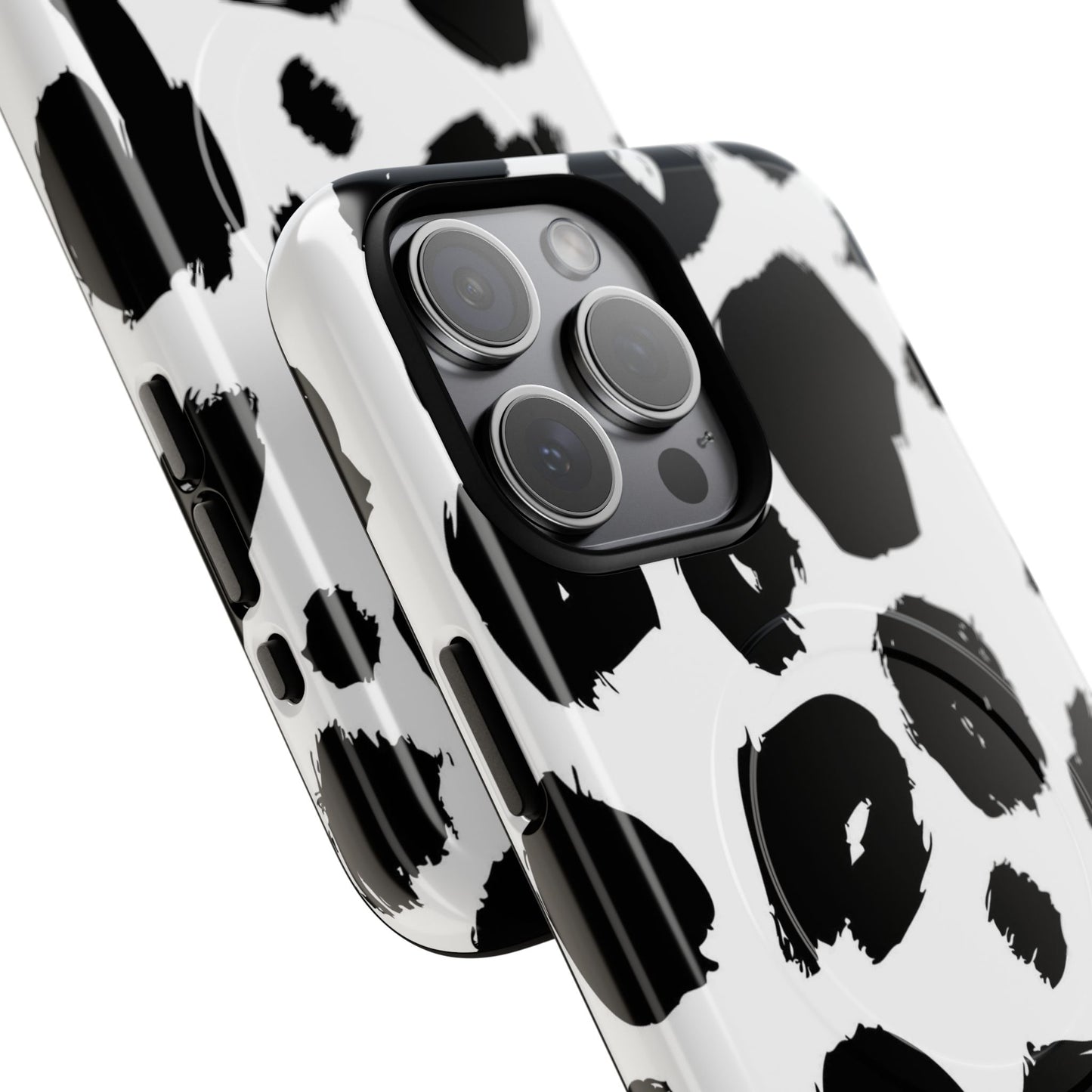 Ink Leopard Magnetic Phone Case — Black & White Animal Print Fashion Protective Cover