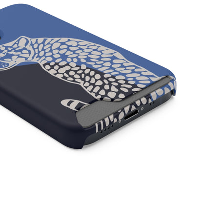 Leopard Bleu Card Phone Case — Blue Animal Print Card holder
