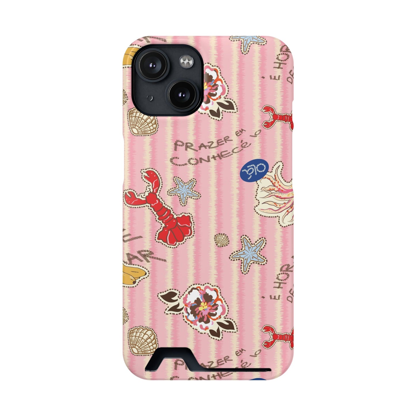 Pink Ocean Print iPhone Case – Cute Aesthetic Protective Phone Cover