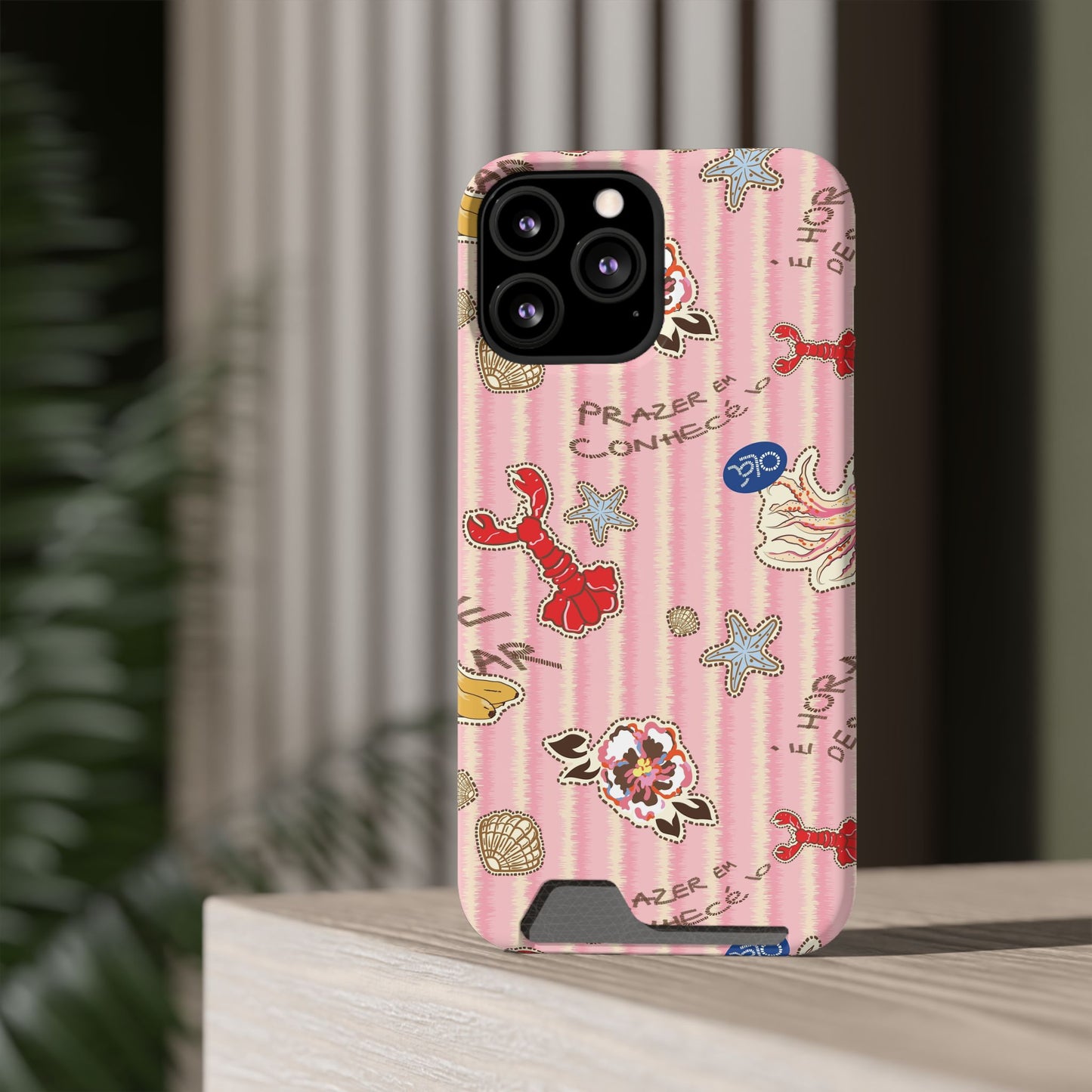 Pink Ocean Print iPhone Case – Cute Aesthetic Protective Phone Cover