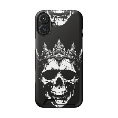 Crowned Chaos - Skull King Card-Holder Phone Case
