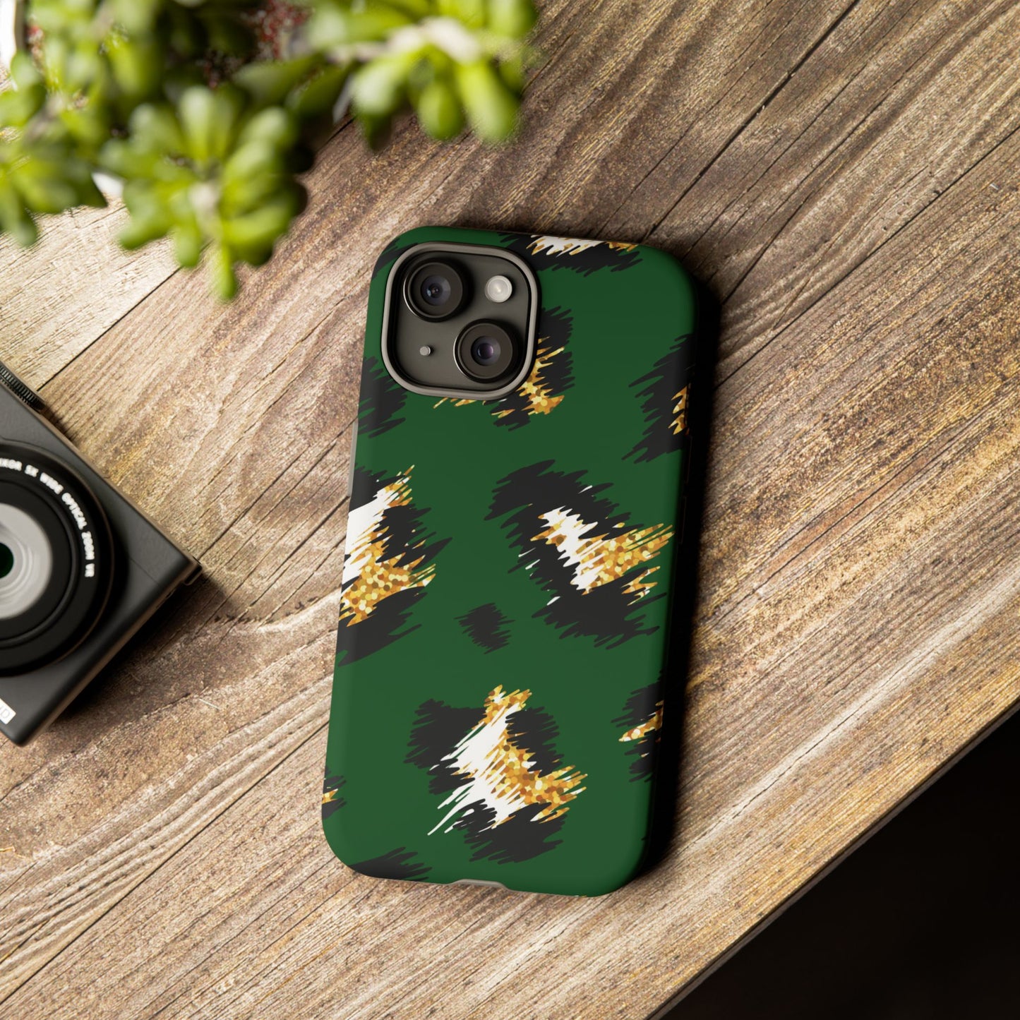 Green Leopard Print Phone Case – Tough Protective iPhone Cover